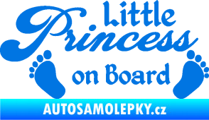 Samolepka Little princess on board 002 nápis s nožičkami modrá oceán