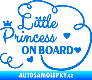 Samolepka Little princess on board nápis modrá oceán