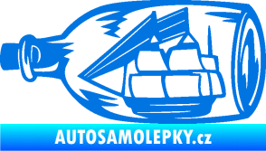 Samolepka Loď v láhvi 001 levá modrá oceán
