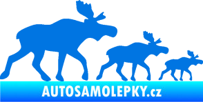 Samolepka Losí rodinka pravá modrá oceán