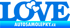 Samolepka Love 001 nápis se srdíčky modrá oceán