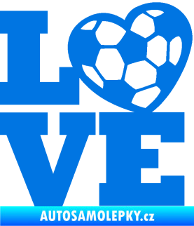 Samolepka Love fotbal modrá oceán