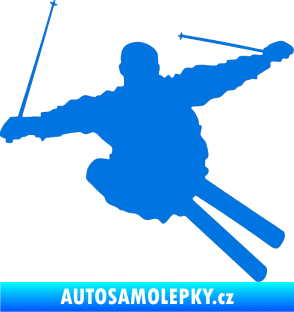 Samolepka Lyžař 001 pravá modrá oceán