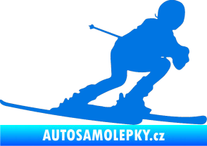 Samolepka Lyžař 002 pravá modrá oceán