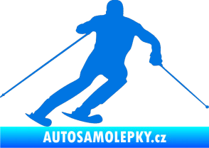 Samolepka Lyžař 003 pravá modrá oceán