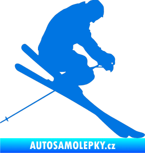 Samolepka Lyžař 005 pravá modrá oceán