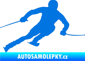 Samolepka Lyžař 012 pravá modrá oceán