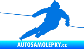 Samolepka Lyžař 015 pravá modrá oceán