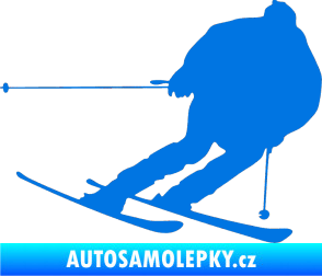 Samolepka Lyžař 019 pravá modrá oceán