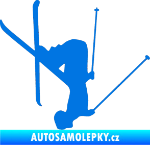 Samolepka Lyžař 023 pravá modrá oceán