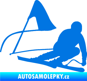 Samolepka Lyžař 025 pravá modrá oceán