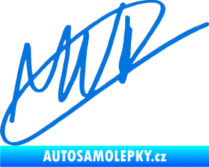 Samolepka Max Verstapen podpis modrá oceán