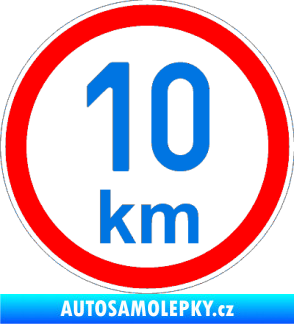 Samolepka Maximální rychlost 10km - nejvyšší konstrukční rychlost modrá oceán