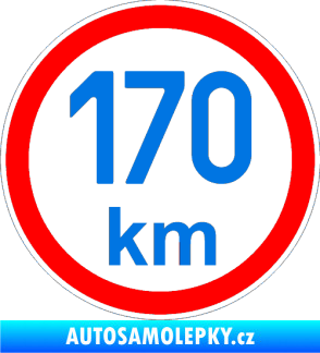 Samolepka Maximální rychlost 170km - nejvyšší konstrukční rychlost modrá oceán