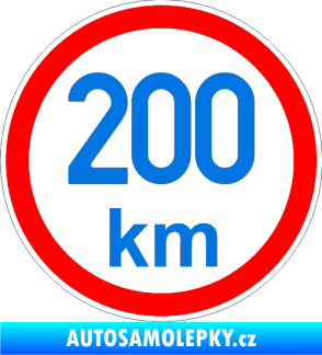 Samolepka Maximální rychlost 200km - nejvyšší konstrukční rychlost modrá oceán