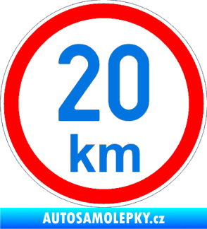 Samolepka Maximální rychlost 20km - nejvyšší konstrukční rychlost modrá oceán