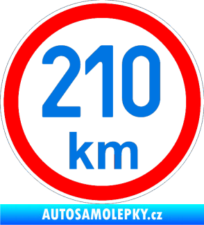 Samolepka Maximální rychlost 210km - nejvyšší konstrukční rychlost modrá oceán