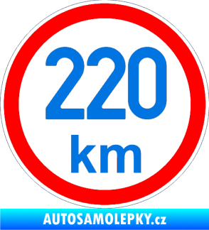 Samolepka Maximální rychlost 220km - nejvyšší konstrukční rychlost modrá oceán