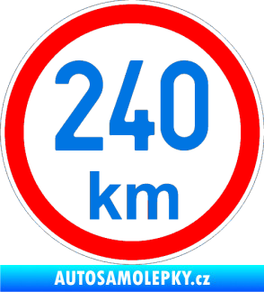 Samolepka Maximální rychlost 240km - nejvyšší konstrukční rychlost modrá oceán