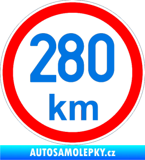 Samolepka Maximální rychlost 280km - nejvyšší konstrukční rychlost modrá oceán