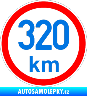 Samolepka Maximální rychlost 320km - nejvyšší konstrukční rychlost modrá oceán