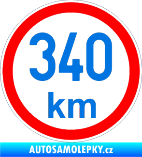 Samolepka Maximální rychlost 340km - nejvyšší konstrukční rychlost modrá oceán