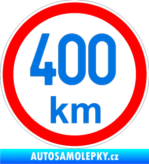 Samolepka Maximální rychlost 400km - nejvyšší konstrukční rychlost modrá oceán