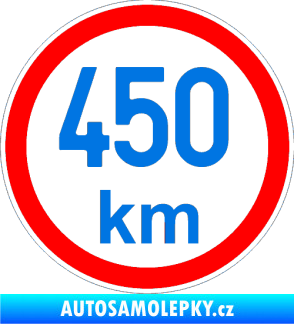 Samolepka Maximální rychlost 450km - nejvyšší konstrukční rychlost modrá oceán