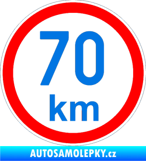 Samolepka Maximální rychlost 70km - nejvyšší konstrukční rychlost modrá oceán