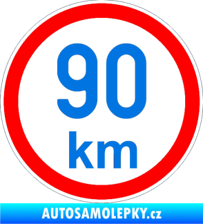 Samolepka Maximální rychlost 90km - nejvyšší konstrukční rychlost modrá oceán
