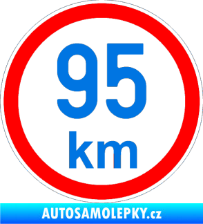 Samolepka Maximální rychlost 95km - nejvyšší konstrukční rychlost modrá oceán