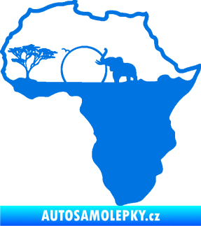 Samolepka Motiv Afrika 002 slon modrá oceán