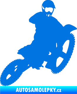 Samolepka Motorka 004 pravá motokros modrá oceán