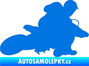 Samolepka Motorka 005 pravá motokros modrá oceán