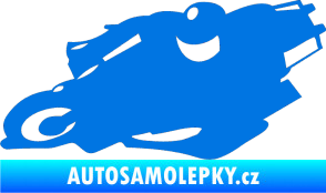 Samolepka Motorka 007 levá silniční motorky modrá oceán