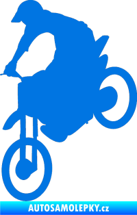 Samolepka Motorka 016 levá motokros modrá oceán