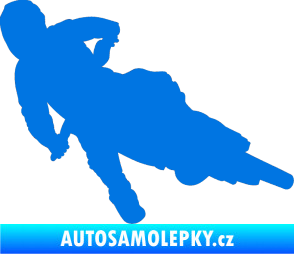 Samolepka Motorka 023 pravá motokros modrá oceán