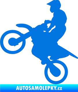 Samolepka Motorka 024 levá motokros modrá oceán