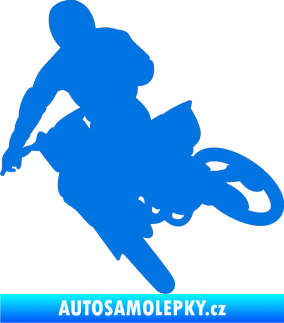 Samolepka Motorka 025 levá motokros modrá oceán