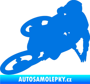 Samolepka Motorka 026 levá motokros freestyle modrá oceán