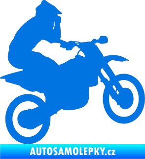 Samolepka Motorka 027 pravá motokros modrá oceán