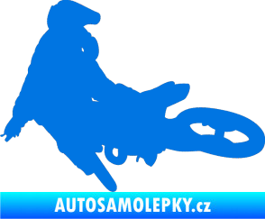 Samolepka Motorka 028 levá motokros modrá oceán