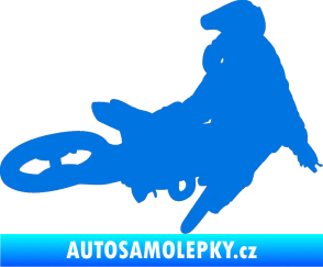 Samolepka Motorka 028 pravá motokros modrá oceán