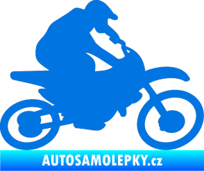 Samolepka Motorka 031 pravá motokros modrá oceán