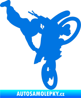 Samolepka Motorka 032 pravá motokros freestyle modrá oceán
