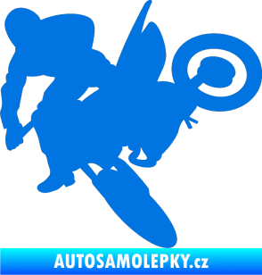 Samolepka Motorka 033 levá motokros modrá oceán