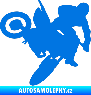 Samolepka Motorka 033 pravá motokros modrá oceán