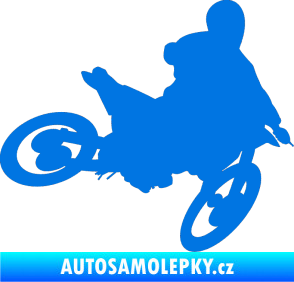 Samolepka Motorka 034 pravá motokros modrá oceán