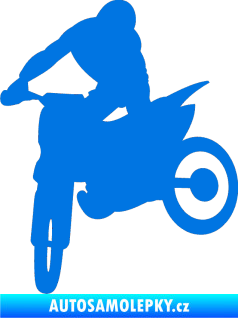 Samolepka Motorka 037 levá motokros modrá oceán