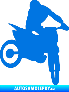 Samolepka Motorka 037 pravá motokros modrá oceán